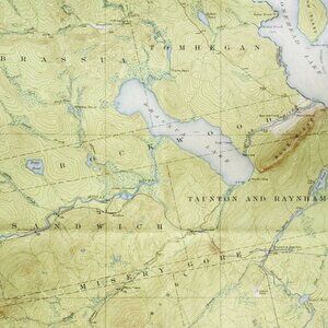 1921 Map USGS Topographic Brassua Lake Maine Antique Quadrangle Vintage TOPO22